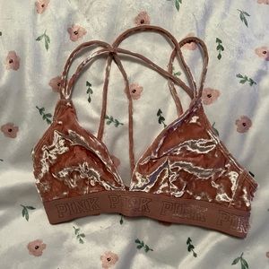 Victoria’s Secret pink velvet bralette medium
